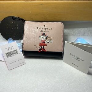Kate Spade Minnie Mouse collection zip bifold wallet